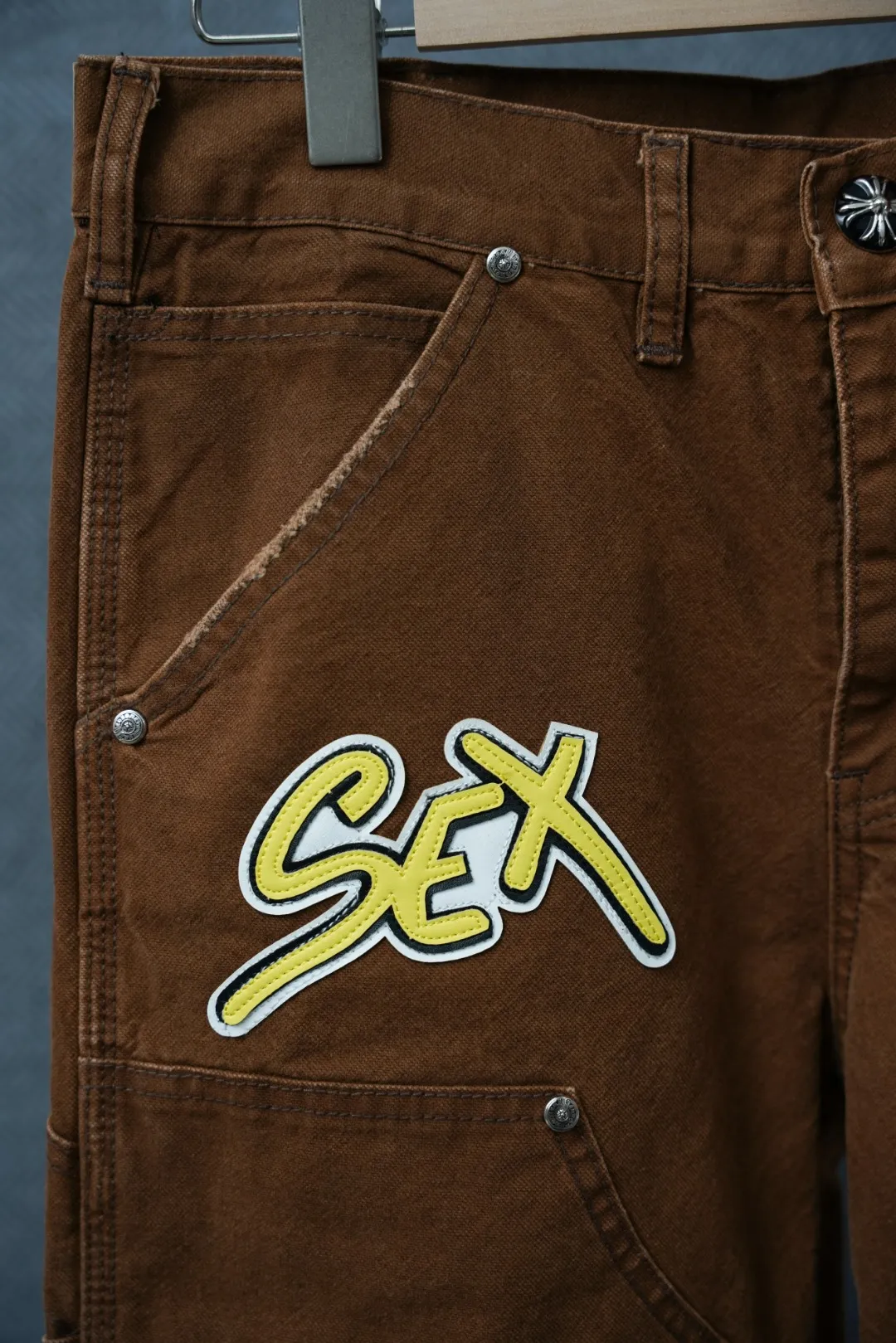 ：S 043 & Chrome Hearts SEX Yellow Same Style ：Brown Size：28 30 32 34 （S-XL)
